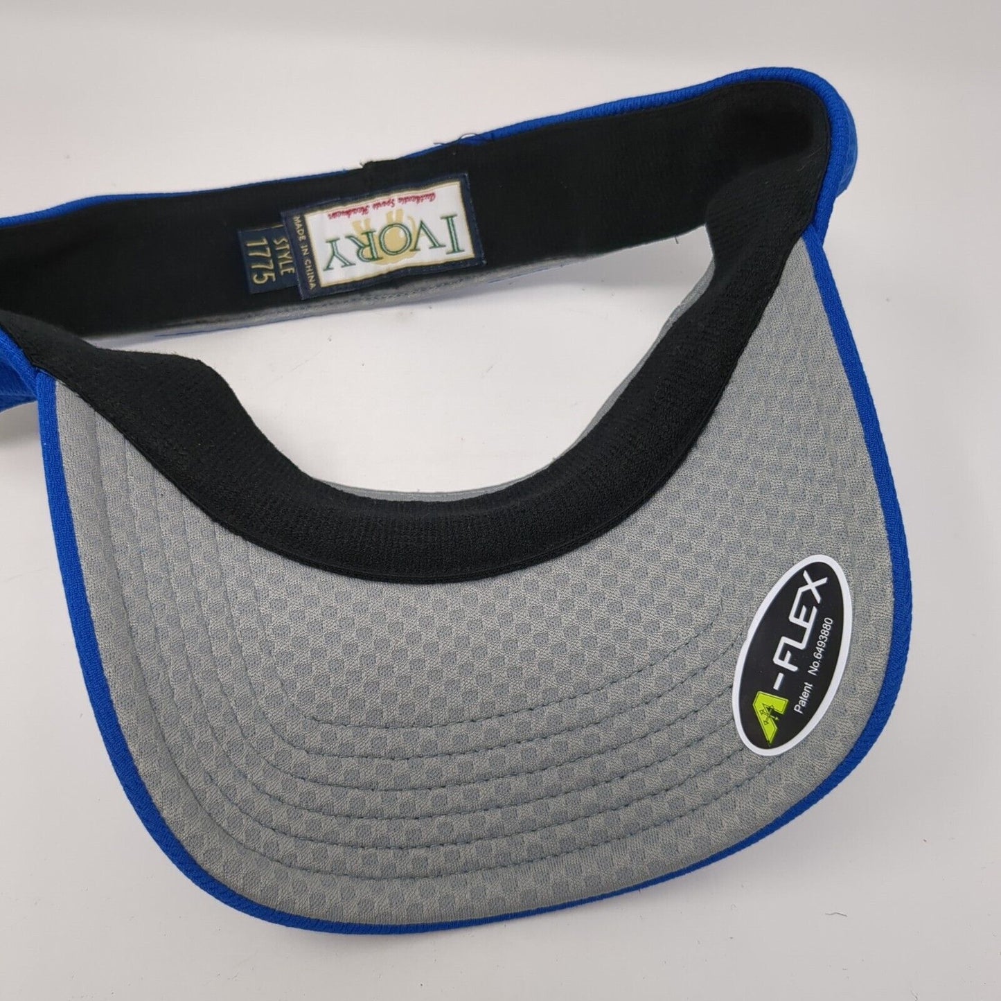 All American Marathon Style 1775 Sun Visor Hat Blue One Size A-Flex Ivory