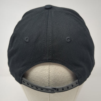 Unbranded Snapback Hat Black One Size Adjustable Vented Holes 6 Panel Blank