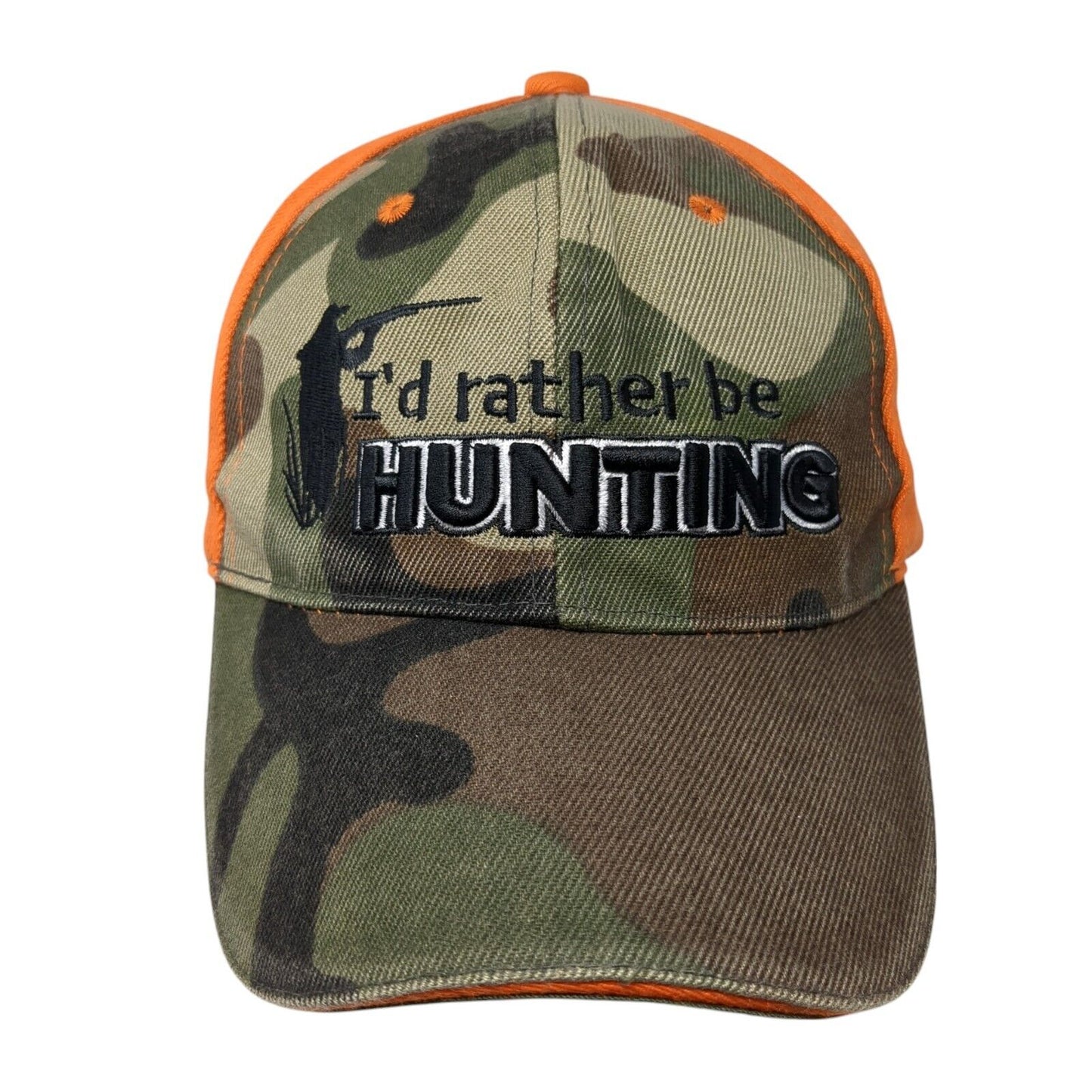 I'd Rather Be Hunting Strapback Hat Camouflage 58cm Adjustable Embroidered CTS
