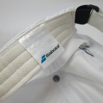 Babolat Baseball Cap White One Size Polyester Strapback Logo Pennant Tennis Hat