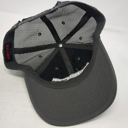 Otto Trucker Hat Gray White One Size Caribbean Beach Cabanas Mesh Back Snapback