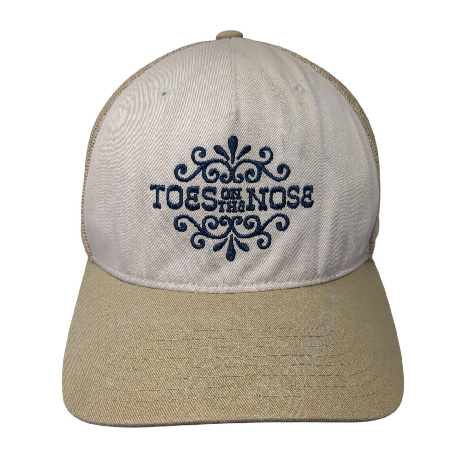 Toes on the Nose Snapback Trucker Hat Tan One Size Mesh Back Adjustable