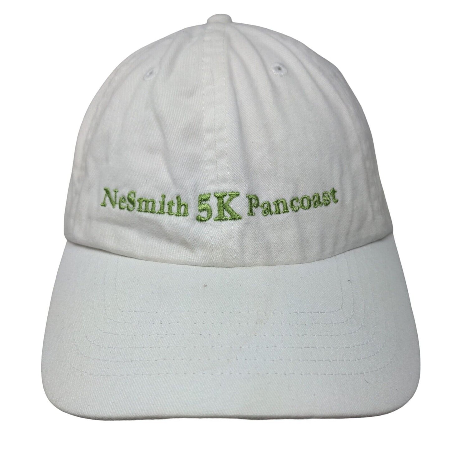 NeSmith 5K Pancoast Slideback Hat White OSFM Adjustable Embroidered 6 Panel