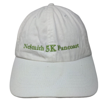 NeSmith 5K Pancoast Slideback Hat White OSFM Adjustable Embroidered 6 Panel