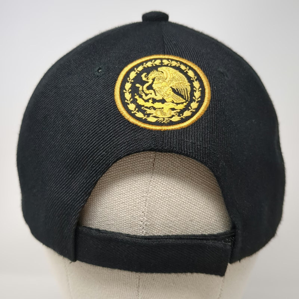 Black Gold Baseball Cap One Size Michoacan Mexico Eagle Snake Strapback Hat