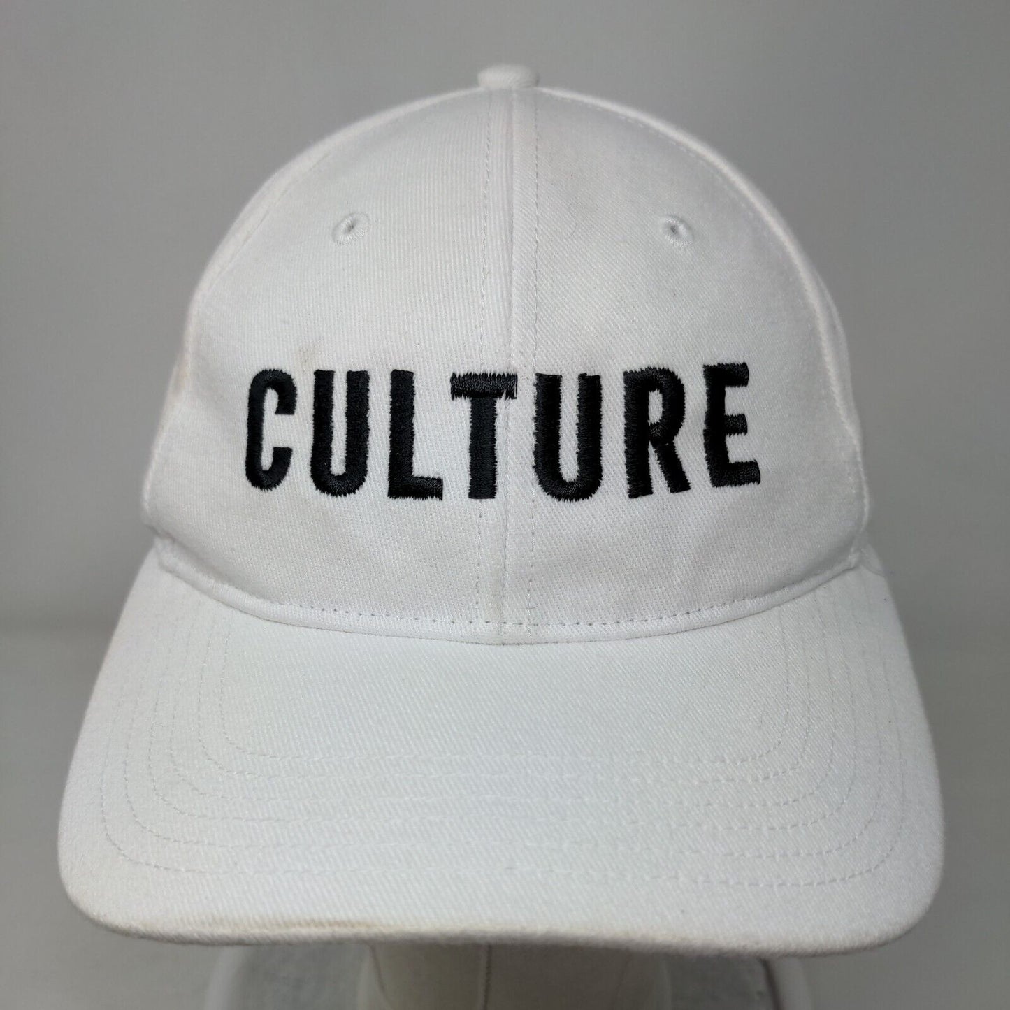 Culture Strapback Hat White One Size Adjustable Embroidered Richardson R75