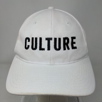 Culture Strapback Hat White One Size Adjustable Embroidered Richardson R75