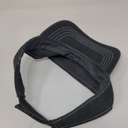Unbranded Strapback Sun Visor Hat Black One Size Adjustable Embroidered