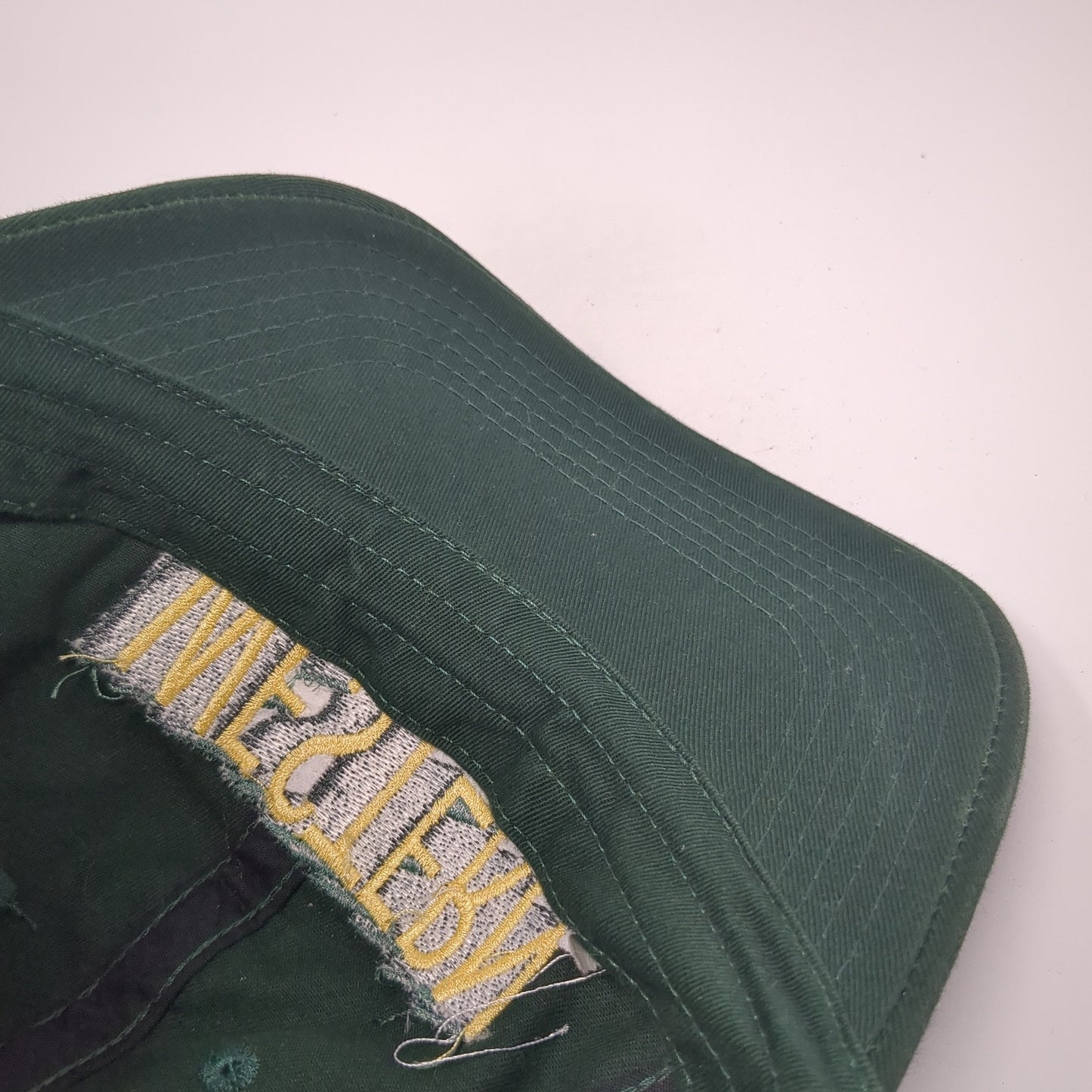 Western Slideback Hat Green One Size Adjustable Embroidered K-Products Vintage