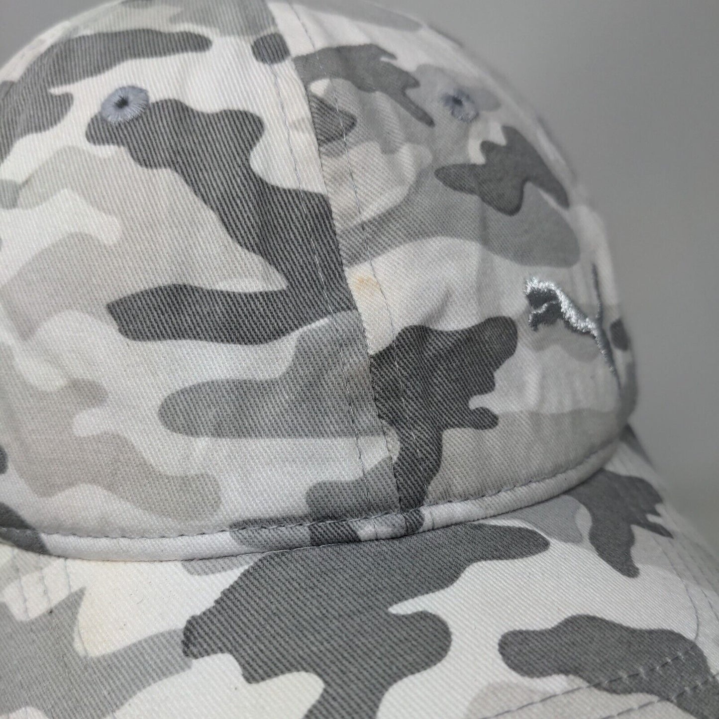PUMA Slideback Hat Gray Camouflage One Size Adjustable Embroidered Cotton