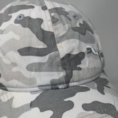 PUMA Slideback Hat Gray Camouflage One Size Adjustable Embroidered Cotton