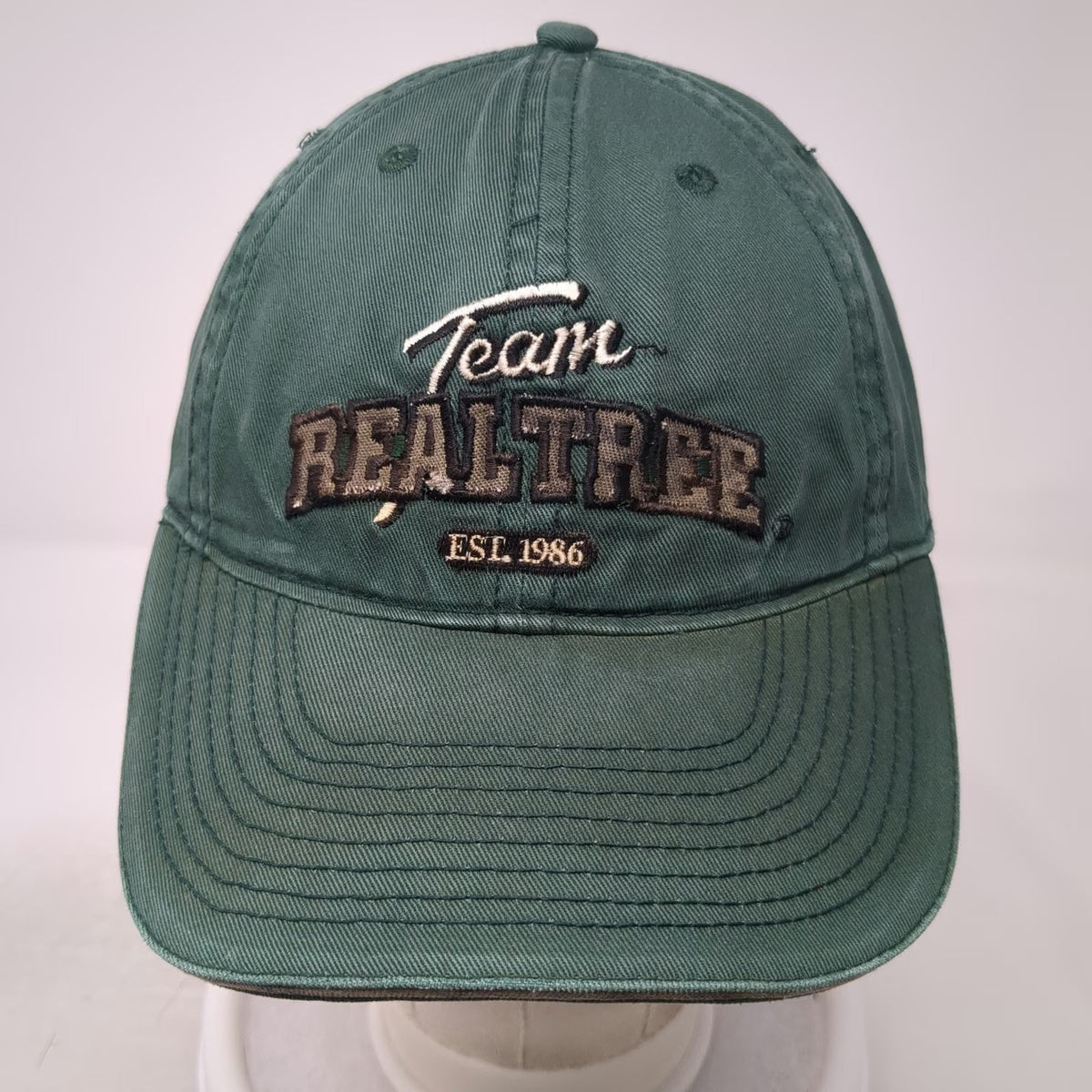 Realtree Baseball Cap Green One Size Team Logo Camo Fill Slideback Strap Hat