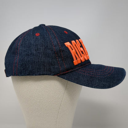 Blue Rosarito Mexico Denim Baseball Cap One Size Strapback Hat Orange Stitching