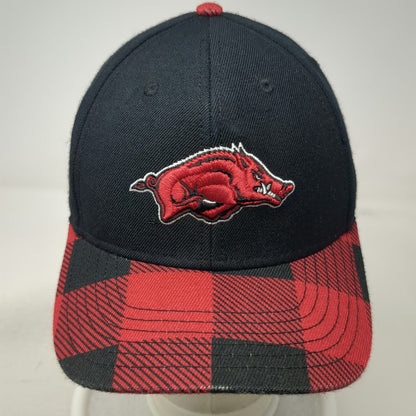 Arkansas Razorbacks NCAA Top of the World Snapback Hat Black Red One Size Plaid
