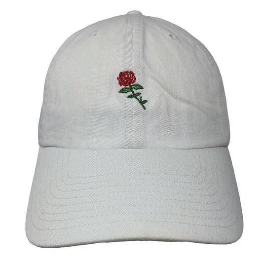 '47 Brand Women's Slideback Hat White OSFA Embroidered Rose Logo Cotton