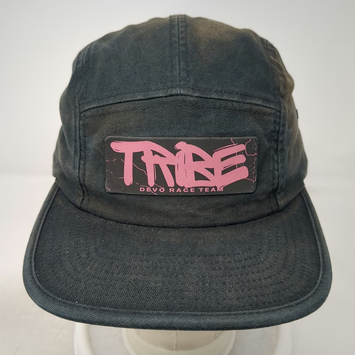 Yupoong 5 Panel Black One Size Tribe Devo Race Team Graffiti Logo Strapback Hat
