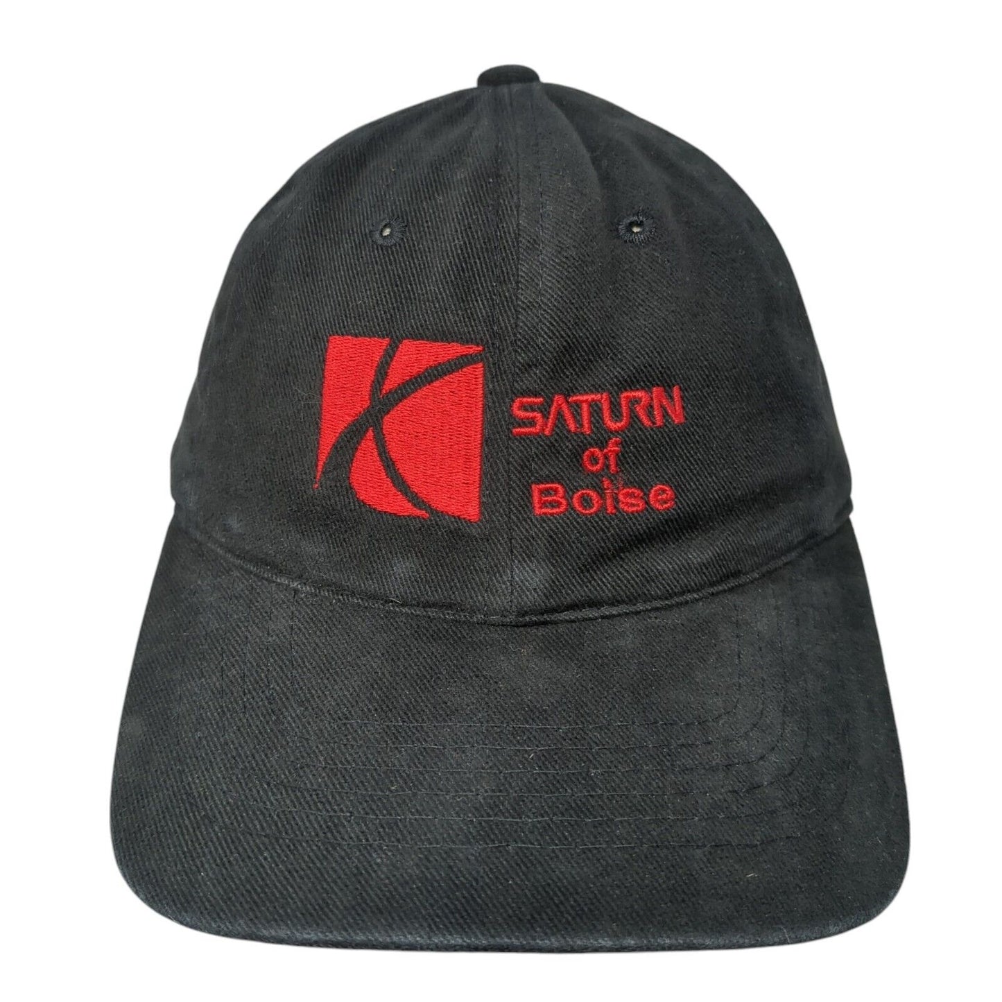 Saturn Of Boise Slideback Hat Black One Size Adjustable Embroidered Sportsman