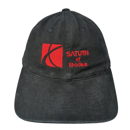 Saturn Of Boise Slideback Hat Black One Size Adjustable Embroidered Sportsman