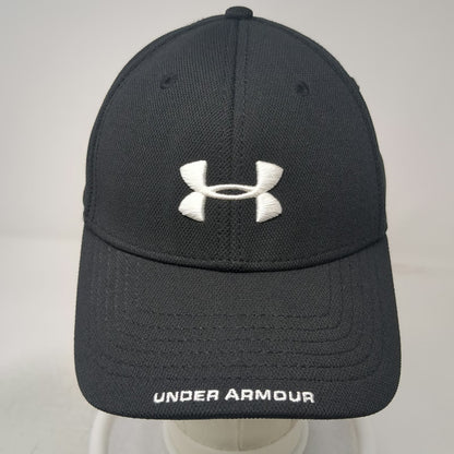 Under Armour Baseball Cap Black Size M Logo Curved Brim Stretch Fit HeatGear Hat