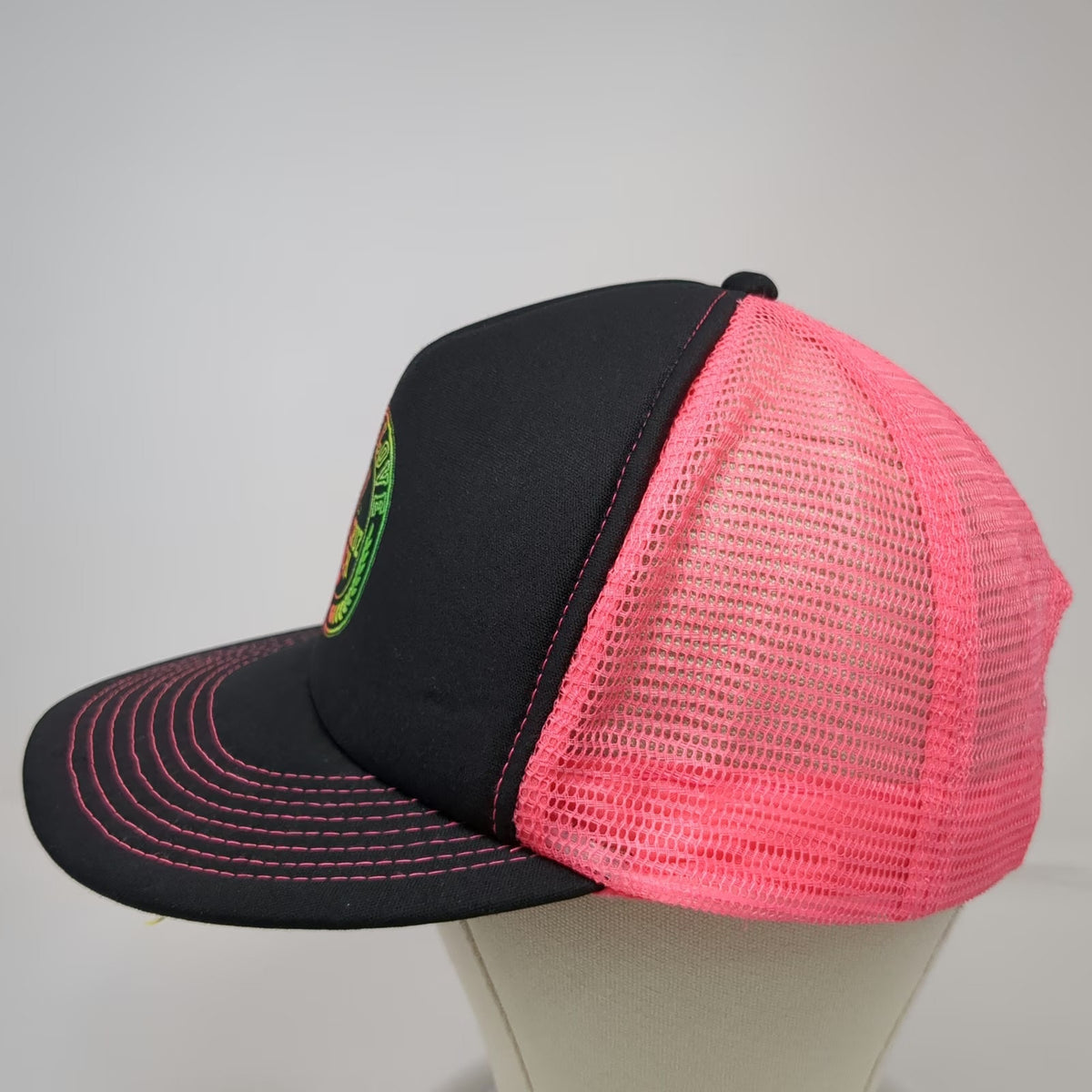 Cobra Trucker Hat Black Pink One Size Peace Love Santa Cruz Beach Snapback Mesh