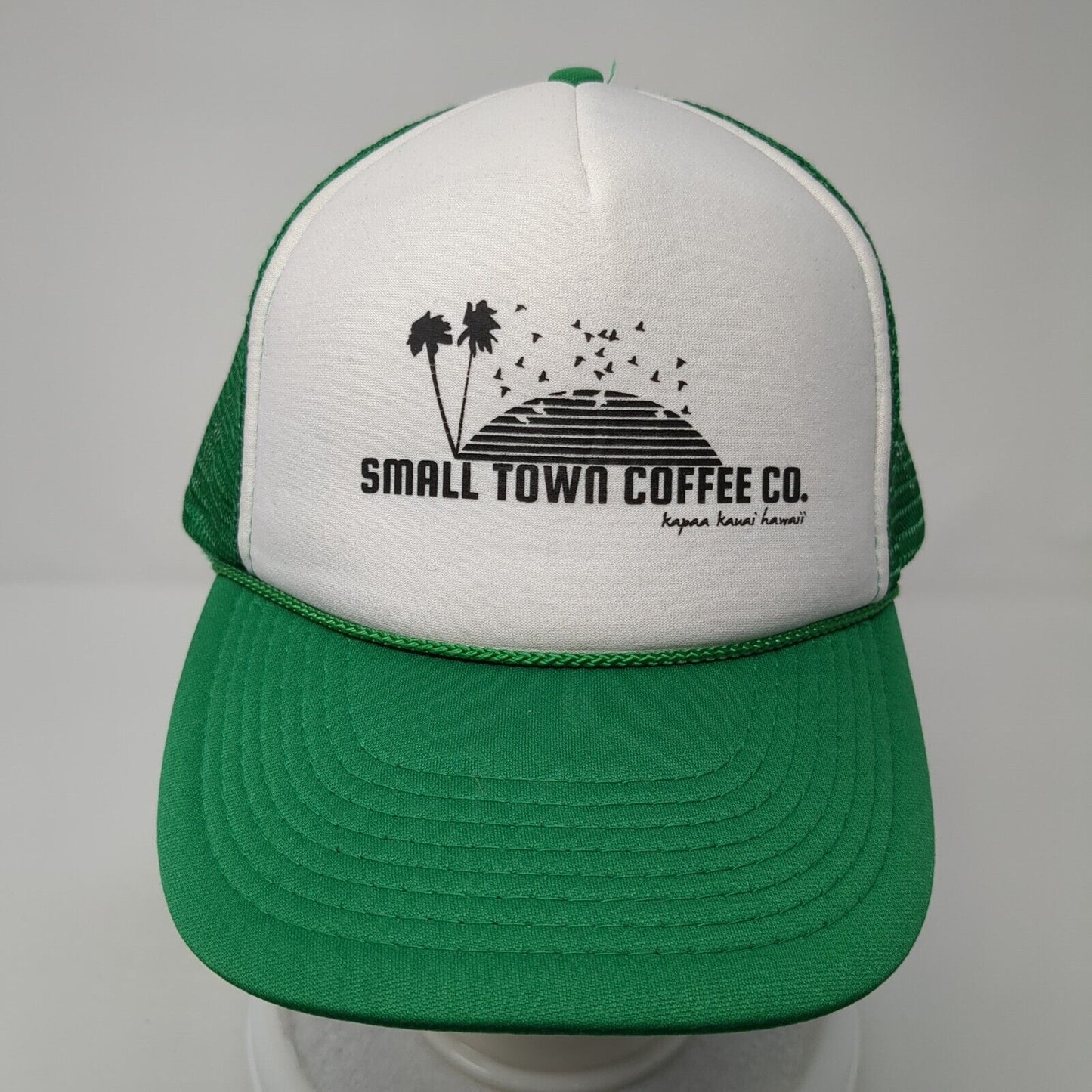 Small Town Coffee Co. Snapback Rope Trucker Hat Green One Size Otto