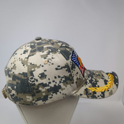 Baseball Cap Beige Gray OS Digital Camo USA Eagle Laurel Wreaths Patriot Hat