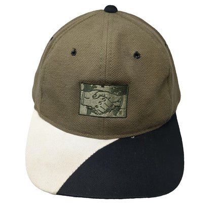 Hilton Snapback Green White Black One Size Handshake Chevron World Map Hat
