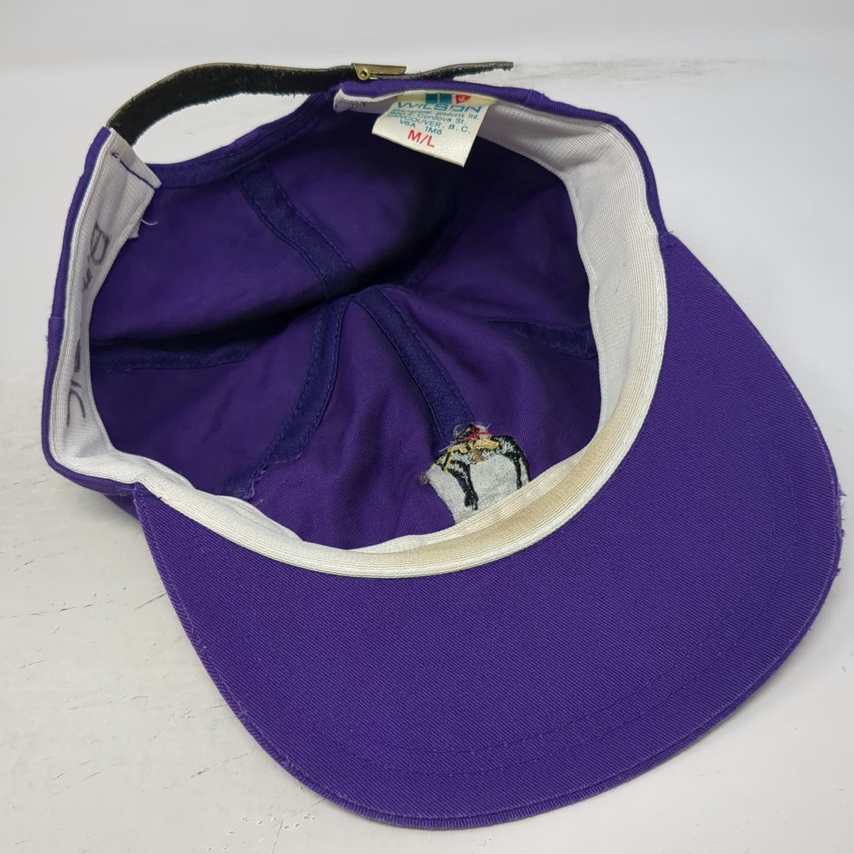 Wilson Purple Baseball Cap L Vancouver Canada Strapback Horse Rider Hat