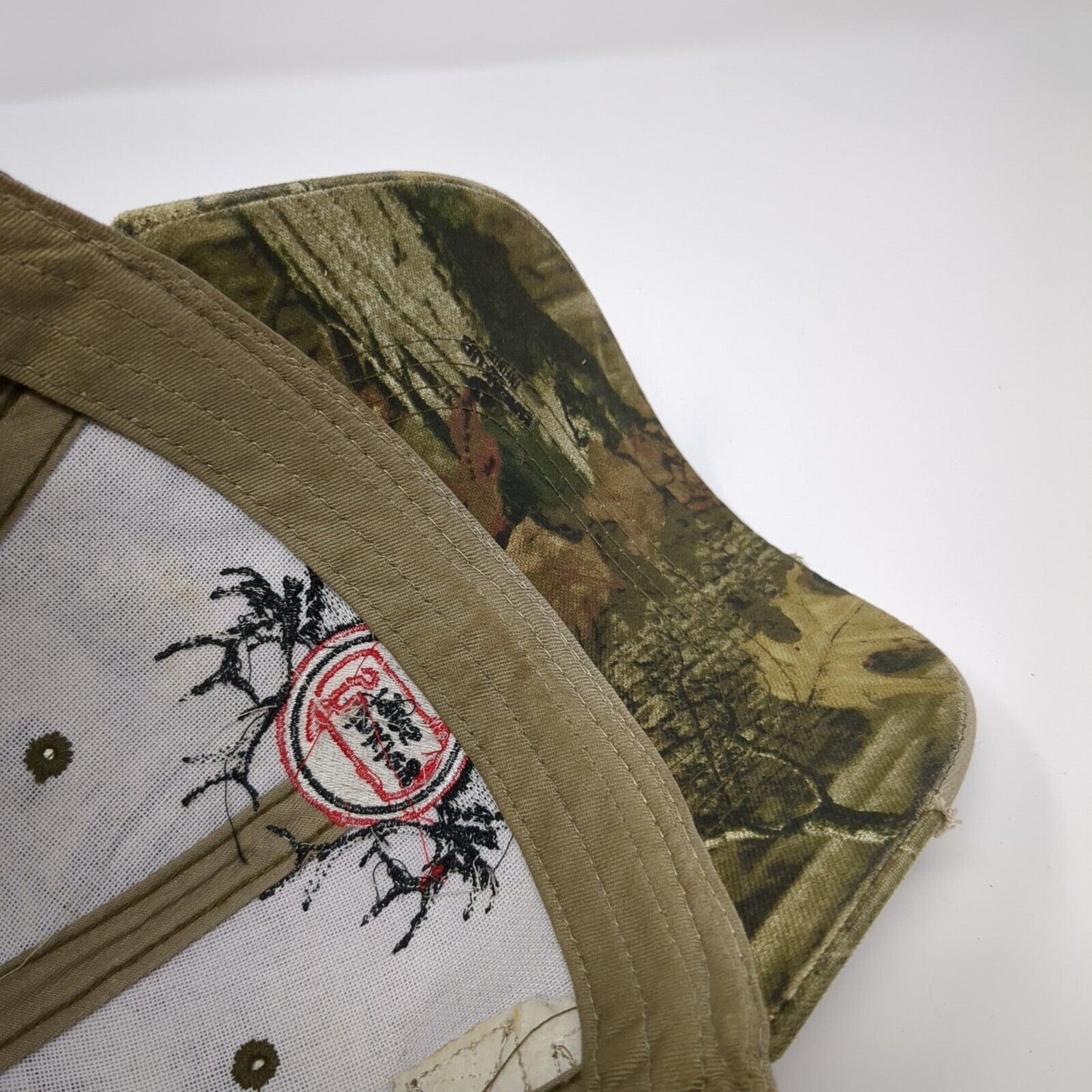 Hinkley Signs Elk Strapback Hat Camouflage OS Adjustable Distressed Outdoor Cap