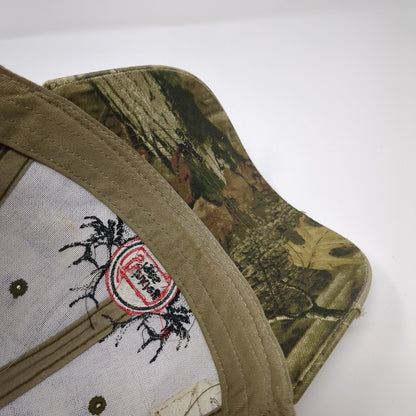 Hinkley Signs Elk Strapback Hat Camouflage OS Adjustable Distressed Outdoor Cap