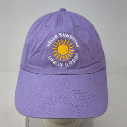 Hello Sunshine Life Is Good Slideback Hat Purple One Size Adjustable