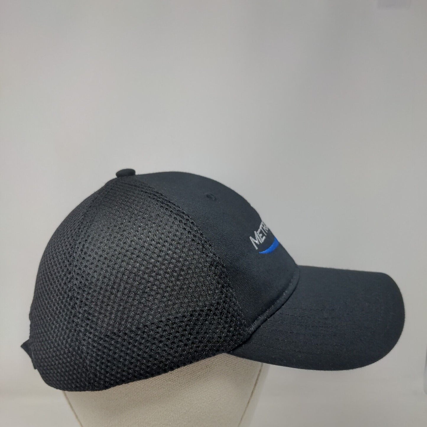 MetroQuip Strapback Hat Black One Size Adjustable Mesh Back 6 Panel Otto