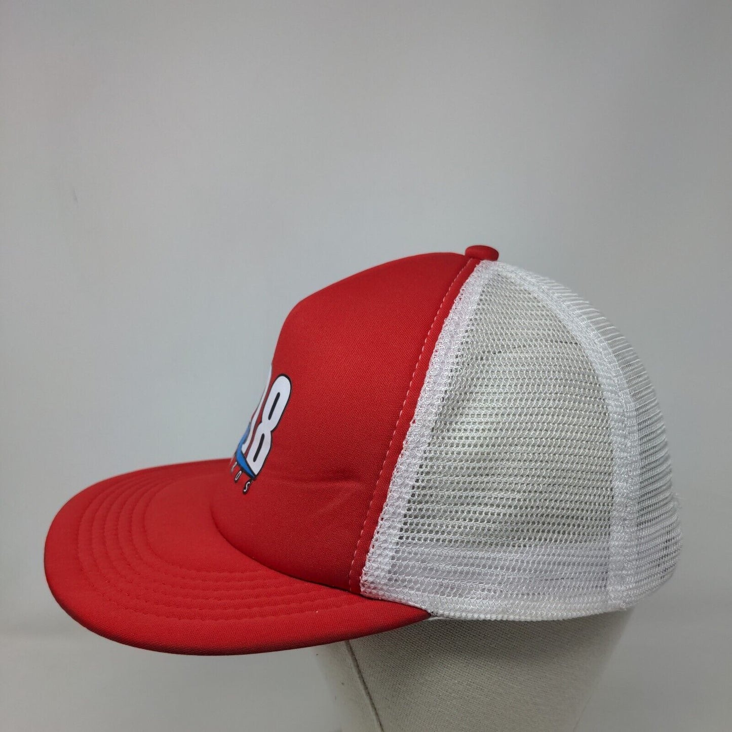 808 Boards Snapback Hat Red One Size Adjustable Mesh Back District Polyester