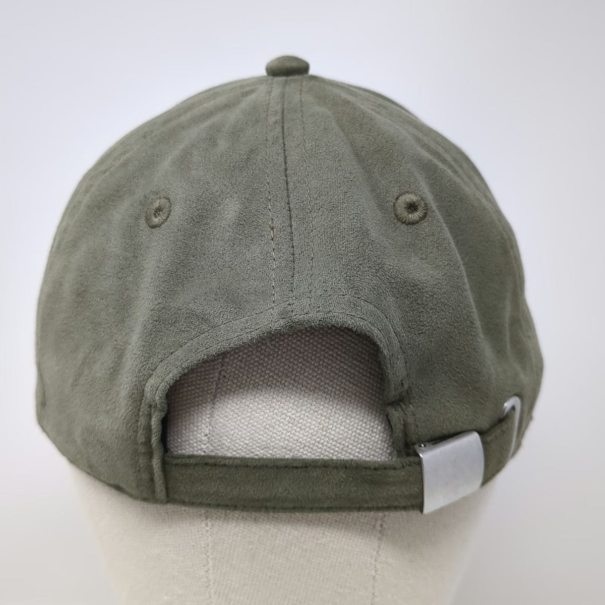 H&M Baseball Cap Green One Size Suede Look Polyester Strapback Slide Buckle Hat
