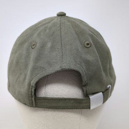 H&M Baseball Cap Green One Size Suede Look Polyester Strapback Slide Buckle Hat