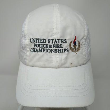 Headgear Baseball Cap White One Size Mesh Side Police Fire Championships Hat