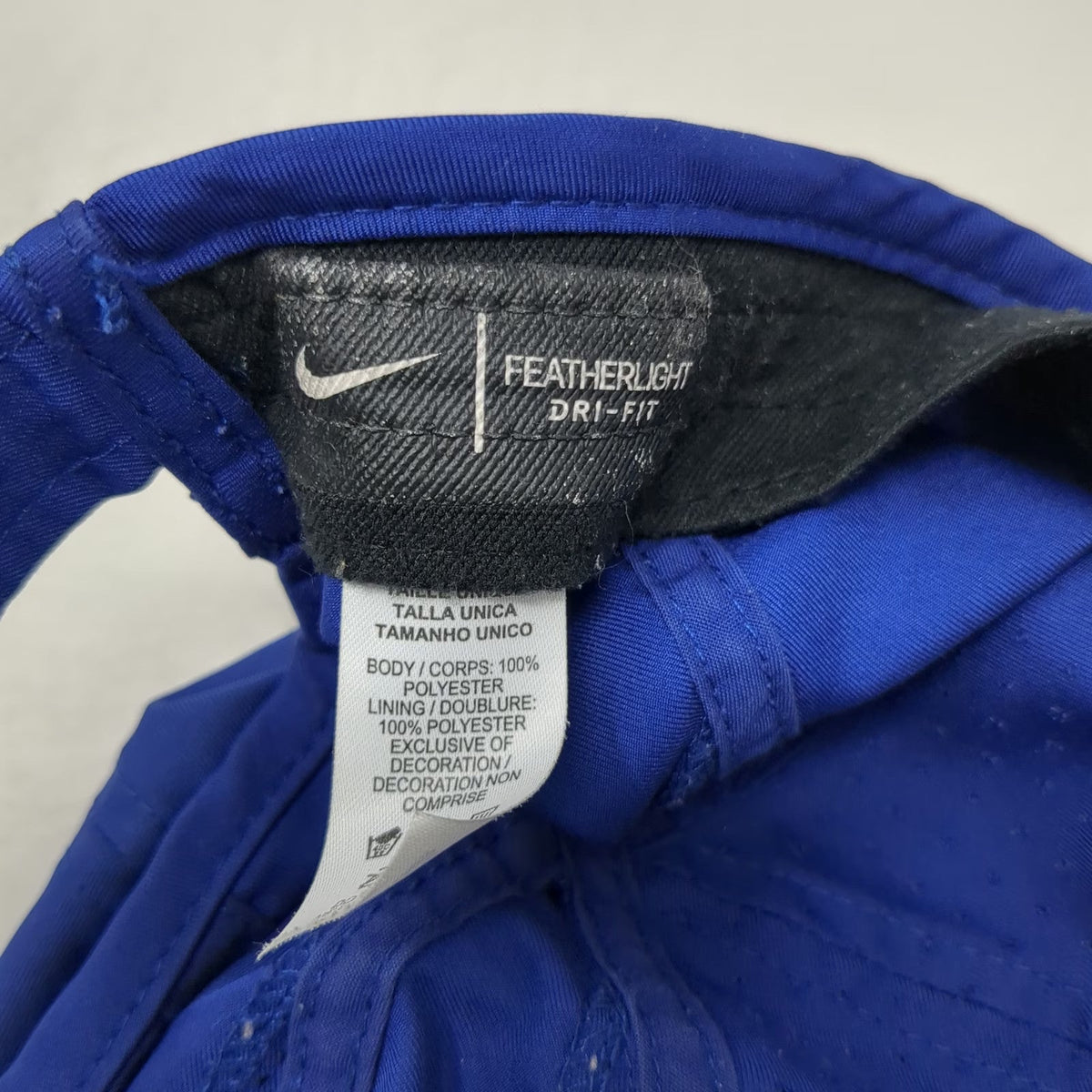 Nike Baseball Cap Blue One Size Dri-Fit Featherlight Mesh Strapback Hat Swoosh
