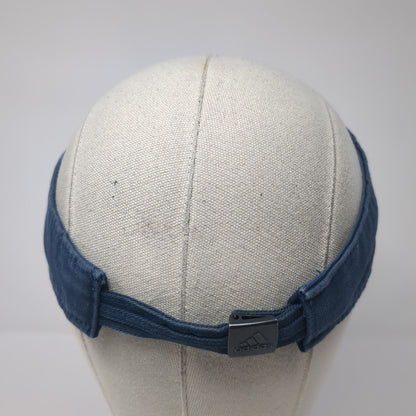 Adidas 3 Stripes Logo Slideback Visor Hat Blue One Size Adjustable