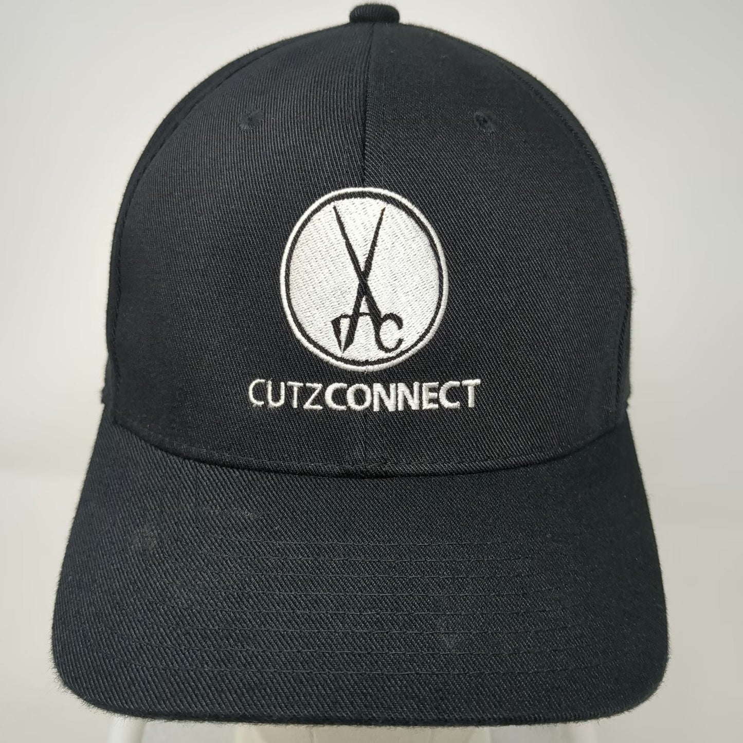 Yupoong Baseball Cap Black One Size CutzConnect Logo Flexfit 110 Strapback Hat