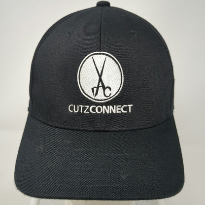 Yupoong Baseball Cap Black One Size CutzConnect Logo Flexfit 110 Strapback Hat