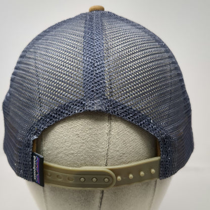Patagonia Trucker Hat Gray Brown One Size Mesh Back Snapback Mountain Logo Hat
