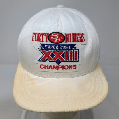 San Francisco 49ers NFL Snapback Hat White Red Blue Super Bowl XXIII Vintage USA