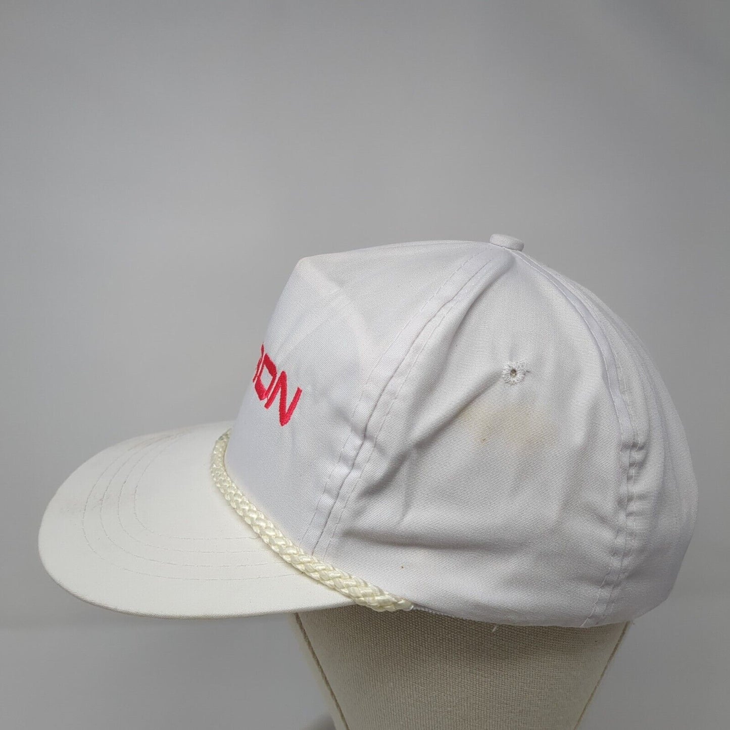 Micron Slideback Hat White One Size Adjustable Rope 6 Panel Sportcap