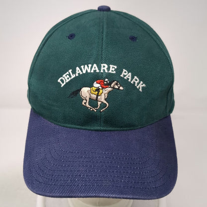 Green Blue Delaware Park Horse Racing Jockey Baseball Cap One Size Slideback Hat