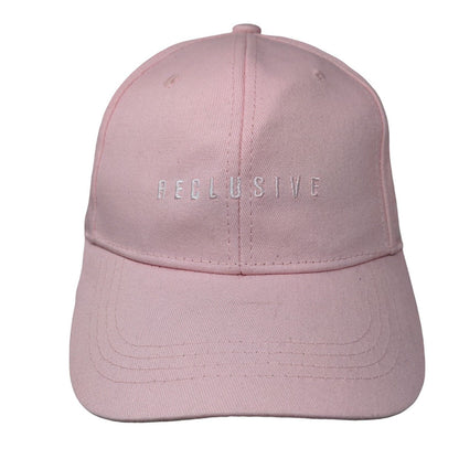 Reclusive Slideback Hat Pink Size M Embroidered Spell Out 100% Cotton