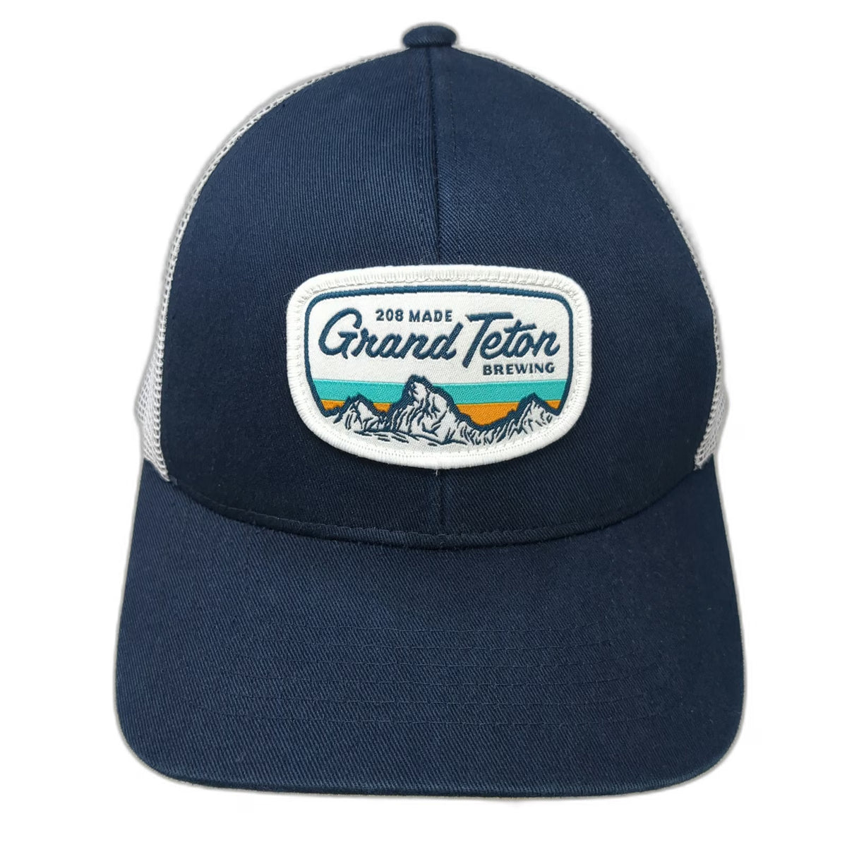 Brist Mfg. Trucker Hat Blue One Size Grand Teton Brewing Mountain Patch Mesh