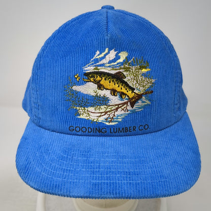Mountaintop Marketing Trucker Blue One Size Corduroy Fishing Fish Snapback Hat