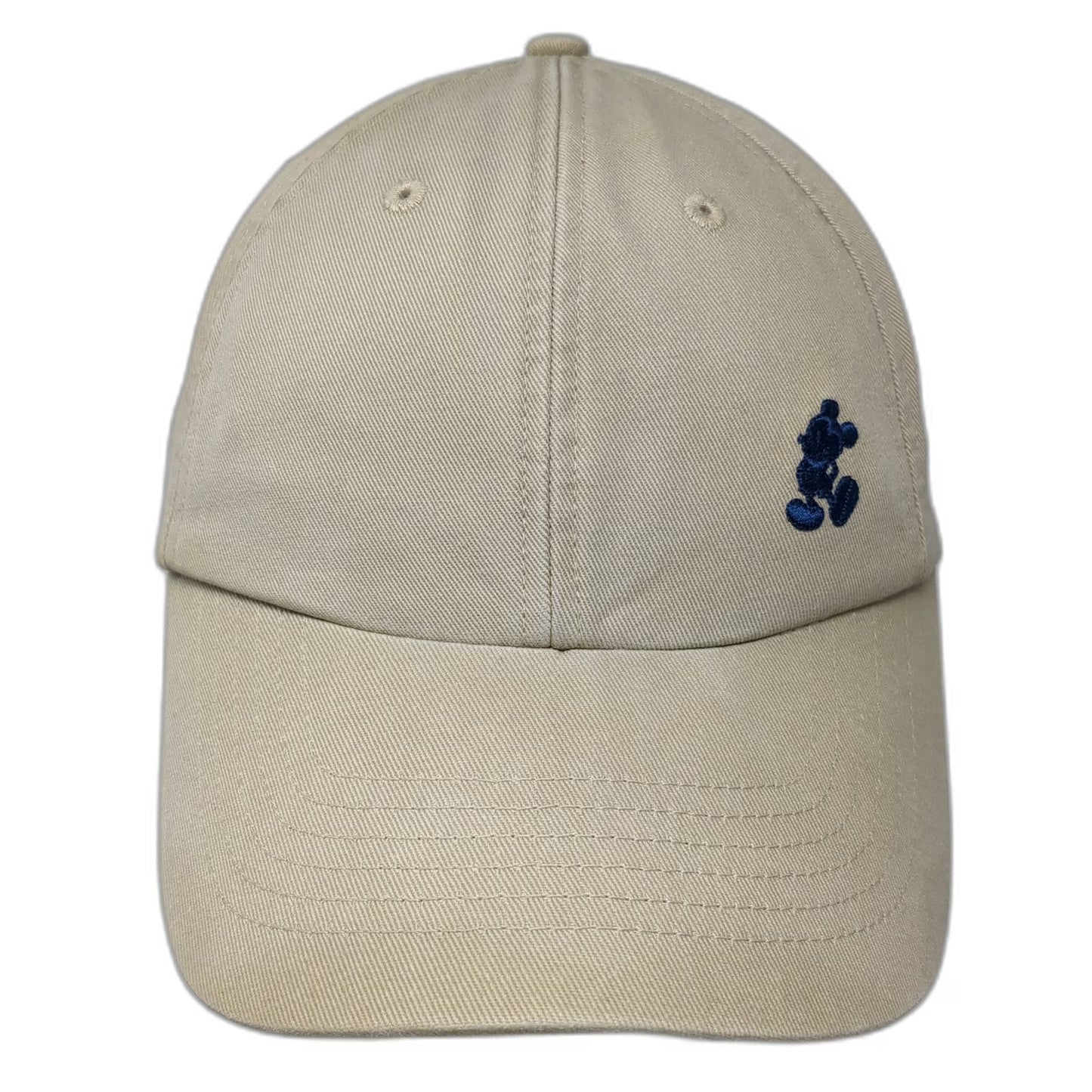 Disney Mickey Mouse Beige Baseball Cap One Size Cotton Slideback Embroidery Hat