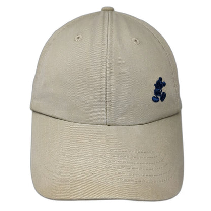 Disney Mickey Mouse Beige Baseball Cap One Size Cotton Slideback Embroidery Hat