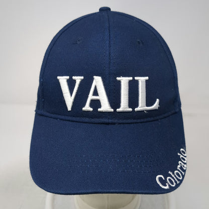 Lucky 7 Baseball Cap Blue OSFM Vail Colorado Embroidered Cotton Slideback Hat